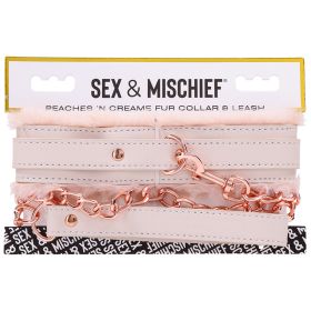 S&M Peaches N CreaMe Fur Collar & Leash
