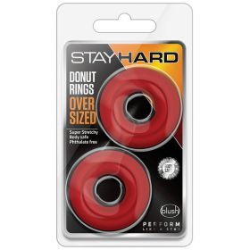 Stay Hard Donut Rings Oversized 2Pk (Color: Red)