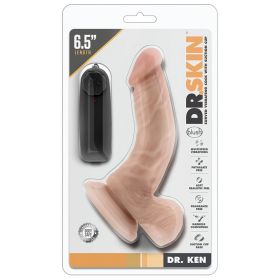 Dr. Skin Vibrating Cock With Suction Cup (Color: Vanilla, size: 6.5 Inches)