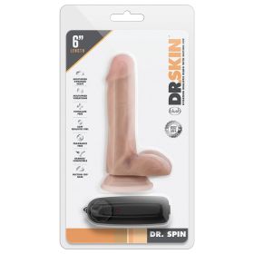 Dr. Skin Dr. Spin Gyrating Realistic Dildo (Color: Vanilla, size: 6 Inches)