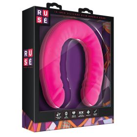 Ruse Silicone Slim Double Dong (Color: Hot Pink)