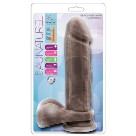 Au Naturel Dildo With Suction Cup (Color: Chocolate, size: 9.5 Inches)