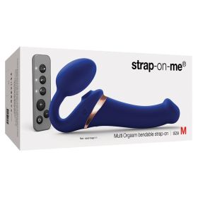Strap On Me Multi Orgasm Bendable Strap-On (Color: Night Blue, size: M)