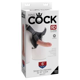 King Cock Strap on Harness With Cock (Color: Light, size: 6 Inches)