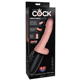 King Cock Plus Thrusting Cock With Balls (Color: Light, size: 6.5 Inches)