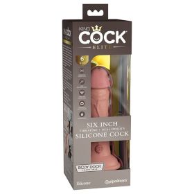 King Cock Elite Dual Density Vibe Silicone Cock (Color: Light, size: 6 Inches)