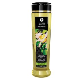Shunga Organica Kissable Massage Oil (Option: Exotic Green Tea, size: 8 Oz)