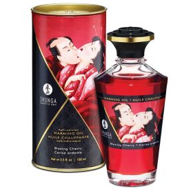 Shunga Aphrodisiac Warming Oil (Option: Blazing Cherry, size: 3.5 Oz)