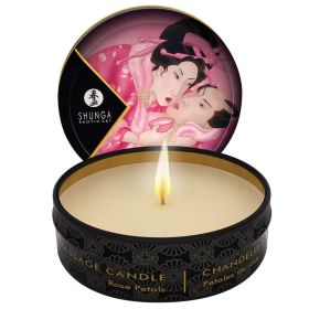 Shunga Mini Massage Candle (Option: Rose Petals, size: 1 Oz)